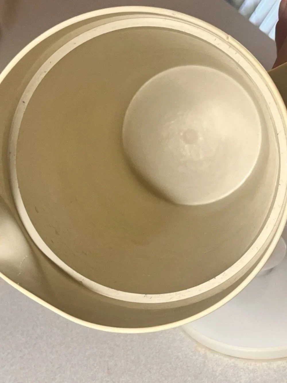 Vintage Tupperware Harvest Gold 2 Quart Pitcher 800-1 & Push Button Lid 802-5